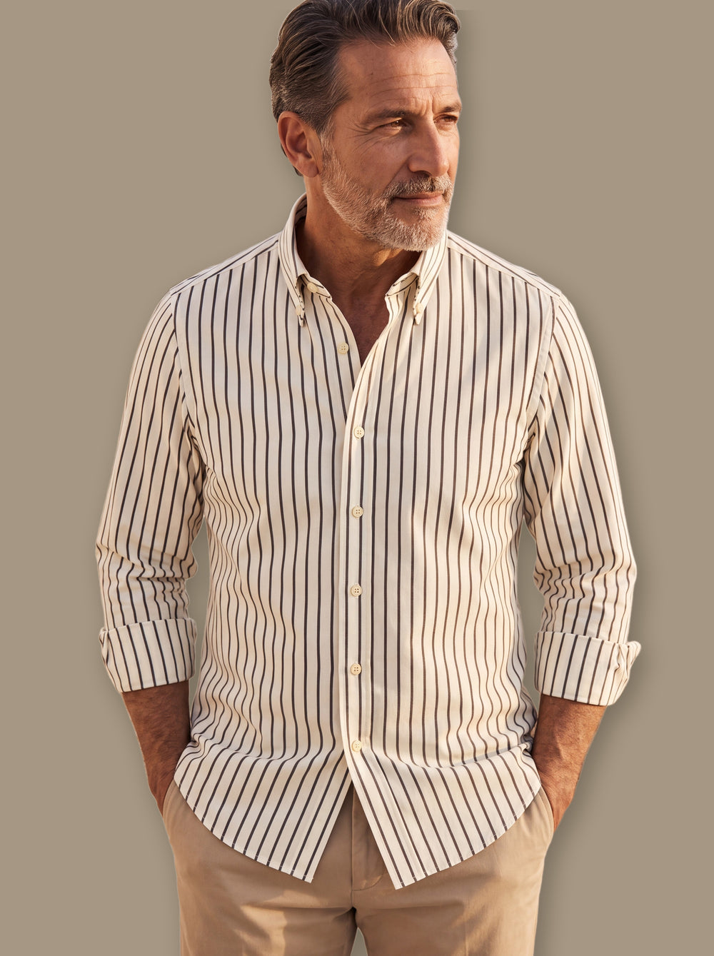 Eli dress shirt in Brown, studio - Gentlemens Manor