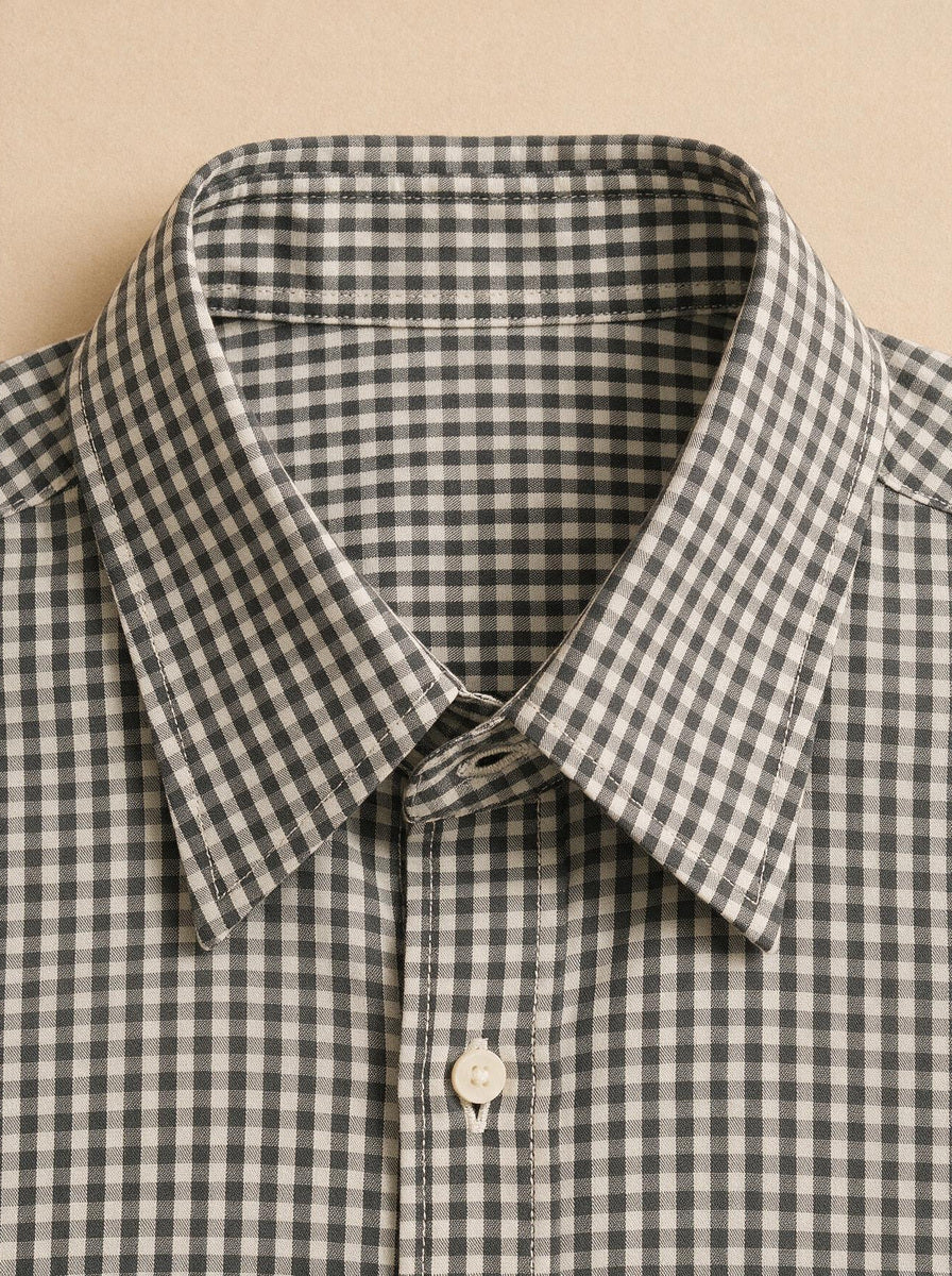 Ellery check shirt, fabric close up, Gentlemens Manor