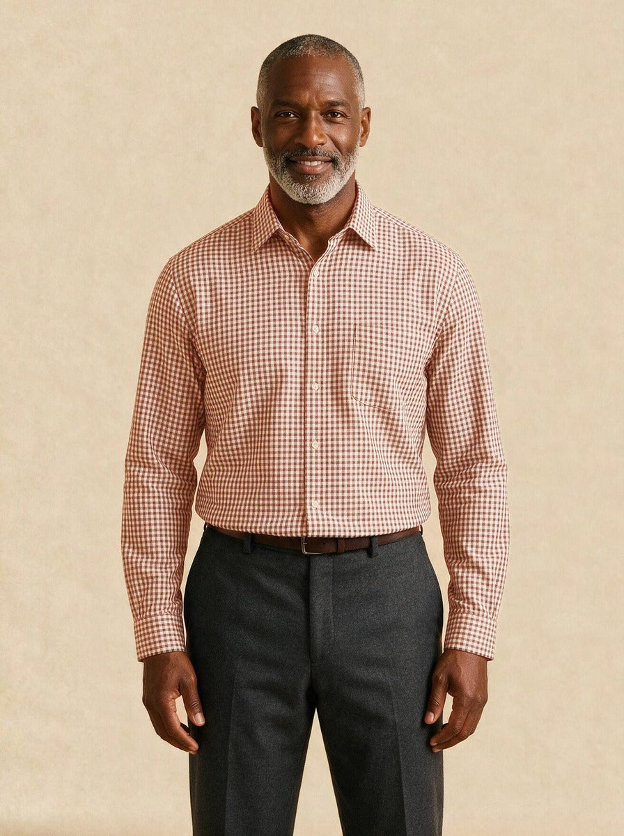 Ellery check shirt in Pink, studio, Gentlemens Manor