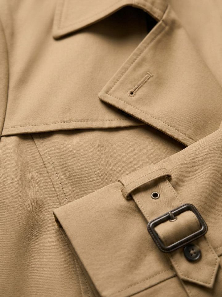 Ellington double breasted trench coat, fabric close up, Gentlemens Manor
