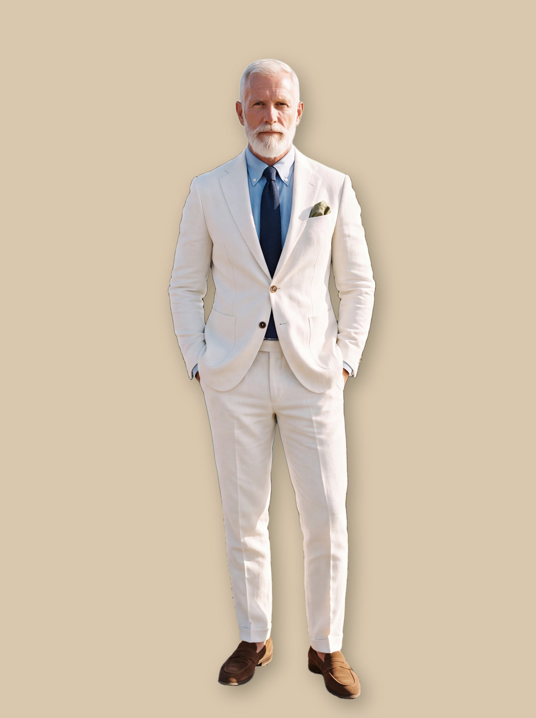 Elliott two piece set in White, studio - Gentlemens Manor
