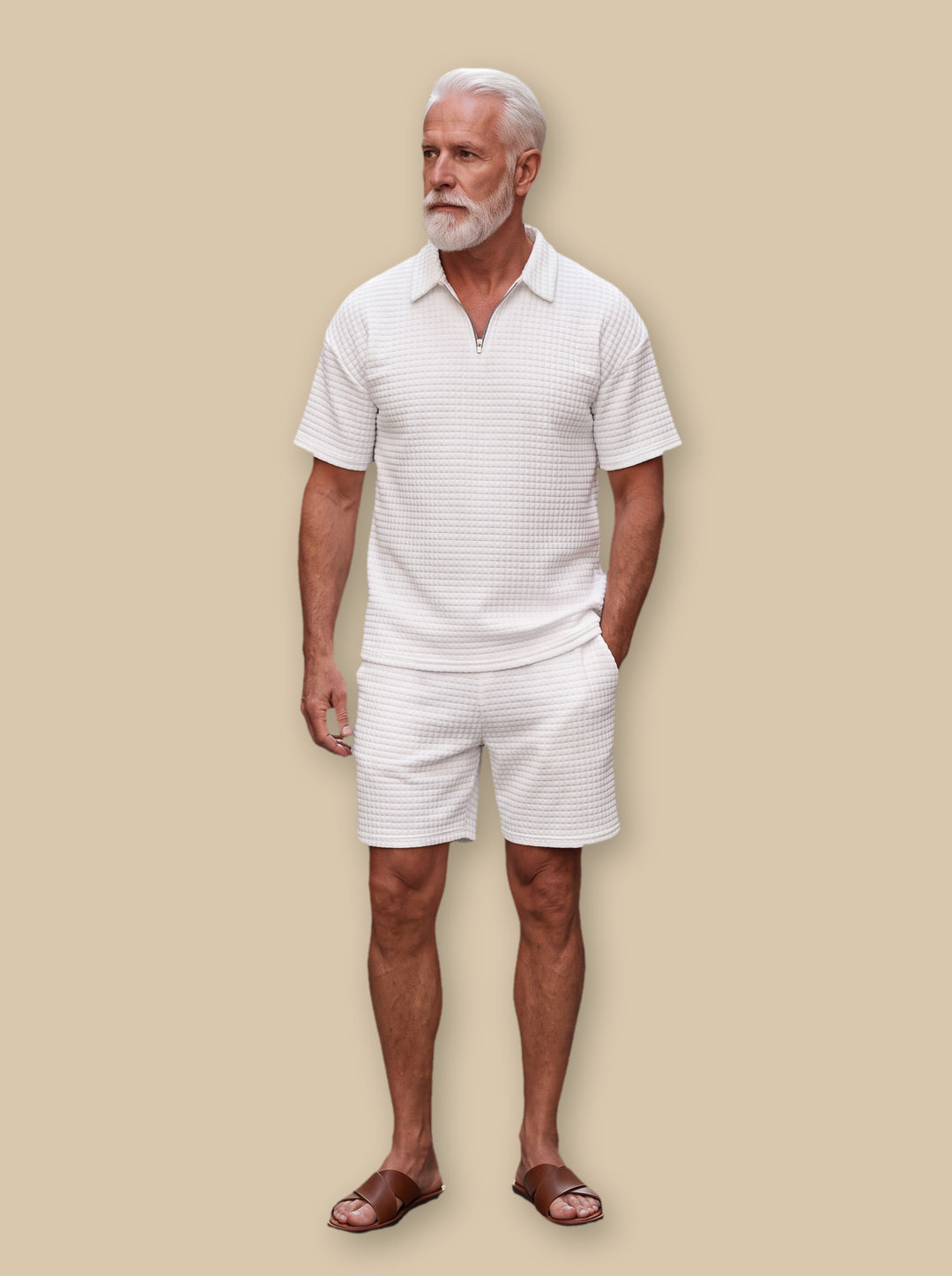 Ellis two piece set in White, studio - Gentlemens Manor