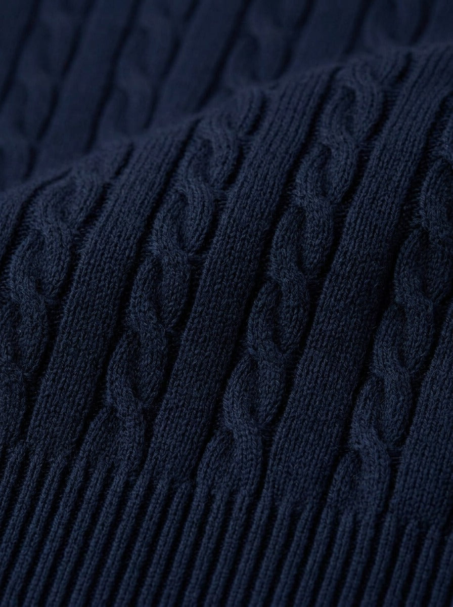 Ellison cable knit sweater, fabric close up, Gentlemens Manor