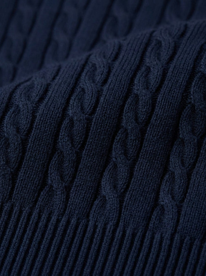 Ellison cable knit sweater, fabric close up, Gentlemens Manor