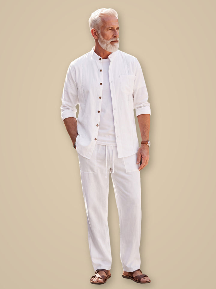 Elmer two piece set in White, studio - Gentlemens Manor