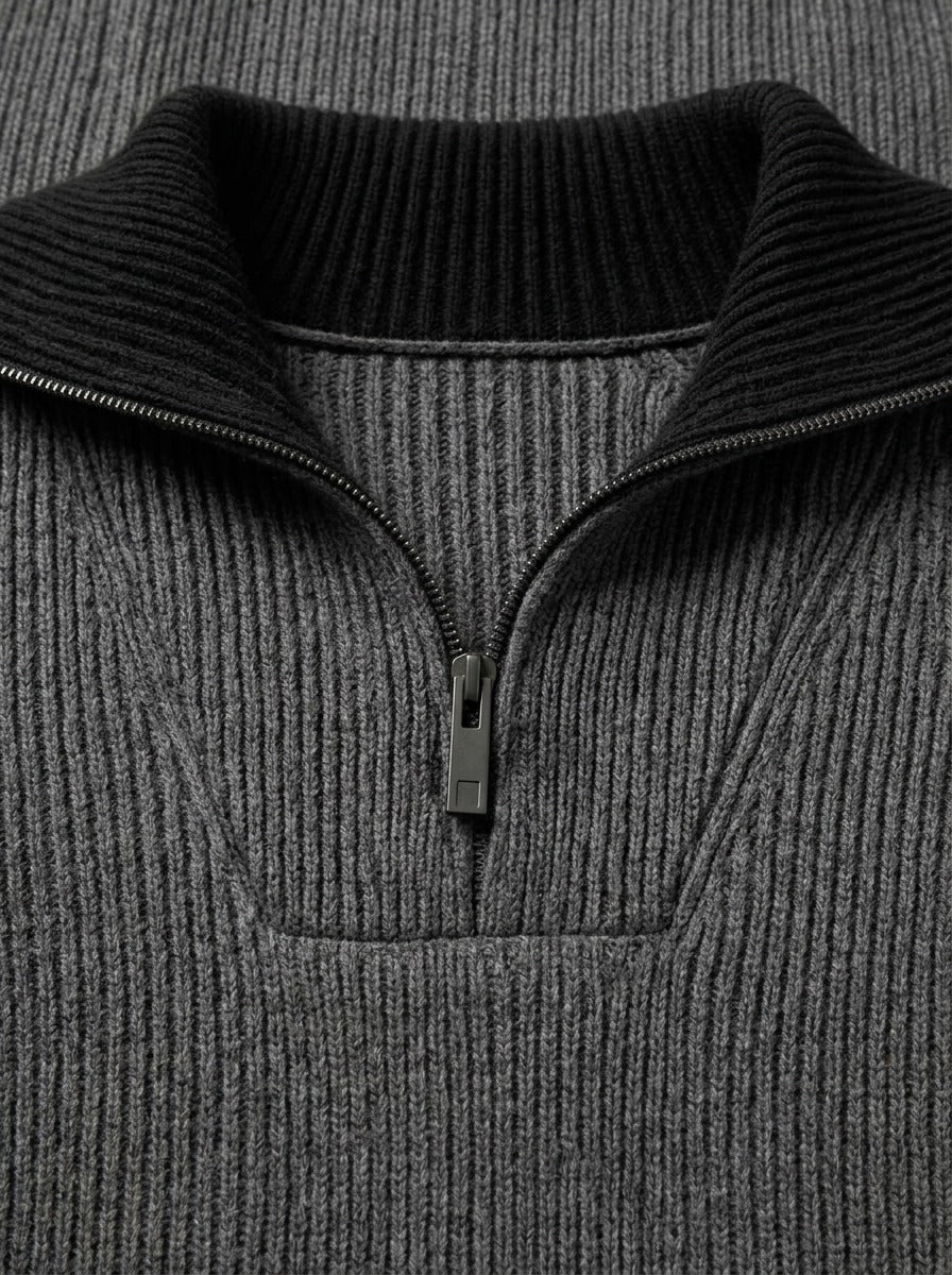 Elmhurst quarter zip sweater, fabric close up, Gentlemens Manor