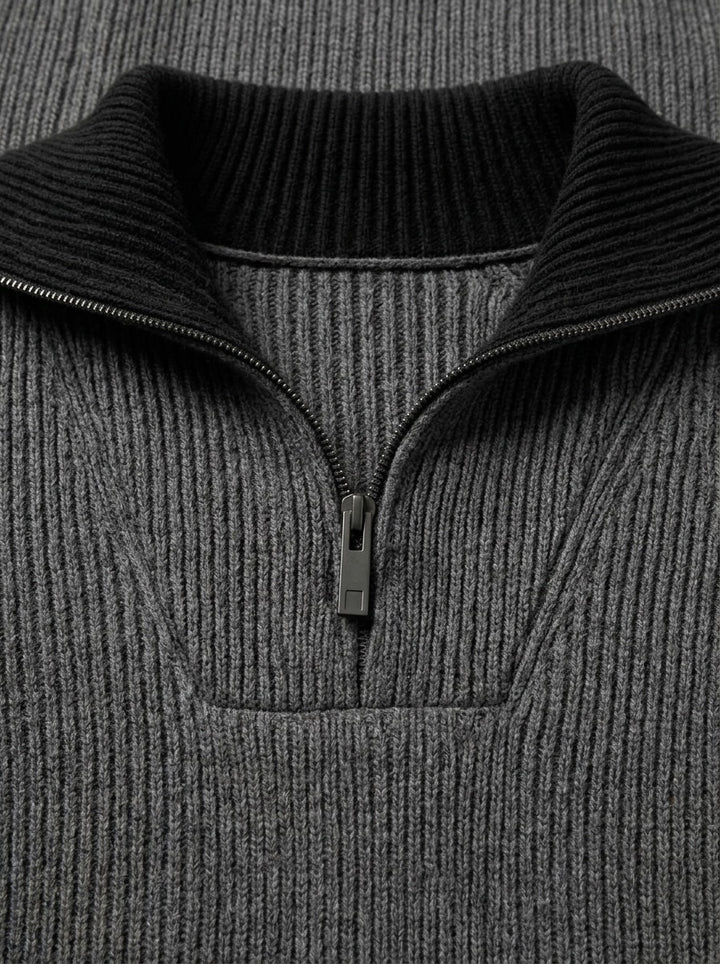 Elmhurst quarter zip sweater, fabric close up, Gentlemens Manor