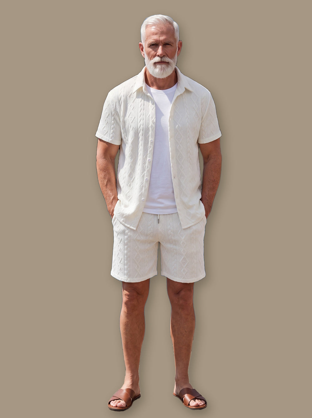 Elton two piece set in Cream, studio - Gentlemens Manor