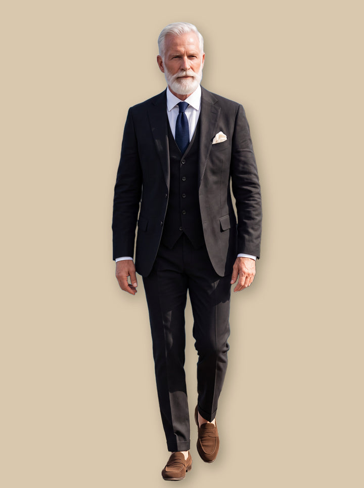 Elwood blazer suit in Black, studio - Gentlemens Manor