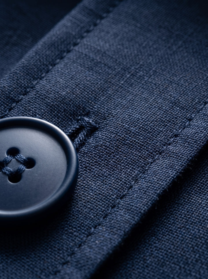 Emerson linen shirt and shorts set, fabric close up, Gentlemens Manor