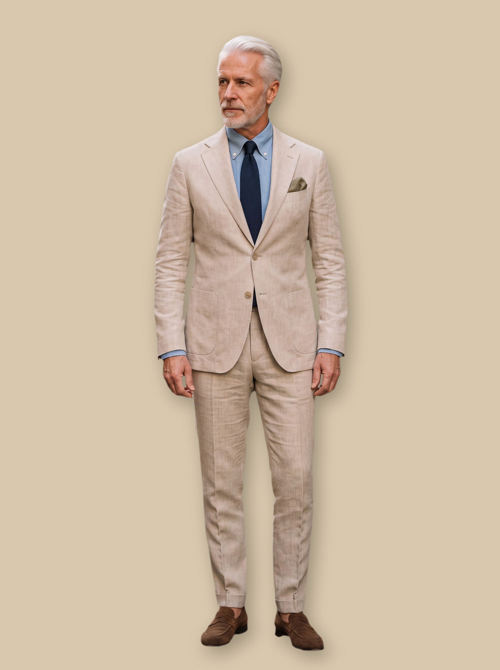 Emery two piece set in Beige, studio - Gentlemens Manor