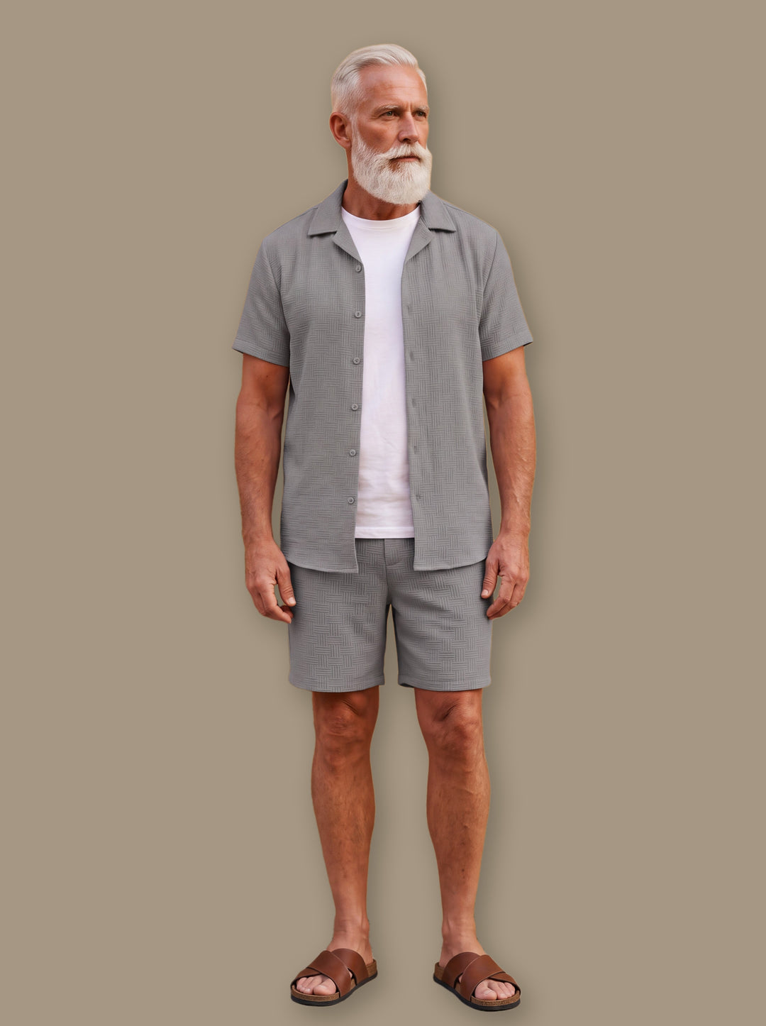 Emmett beach shirt in Grey, studio - Gentlemens Manor