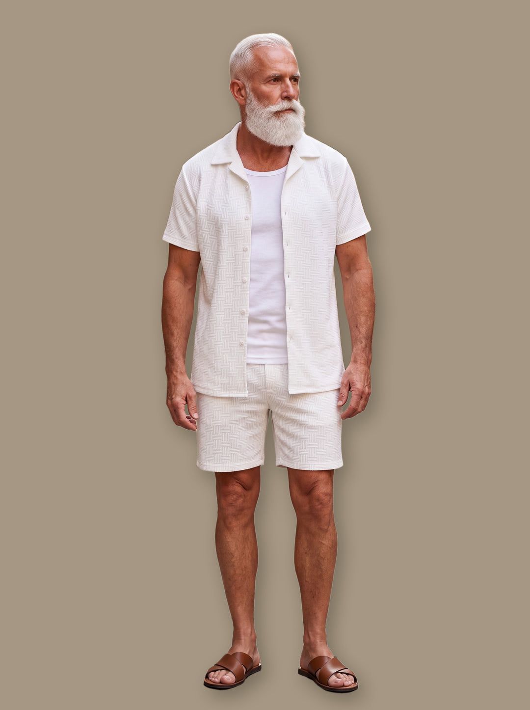 Emmett beach shirt in White, studio - Gentlemens Manor
