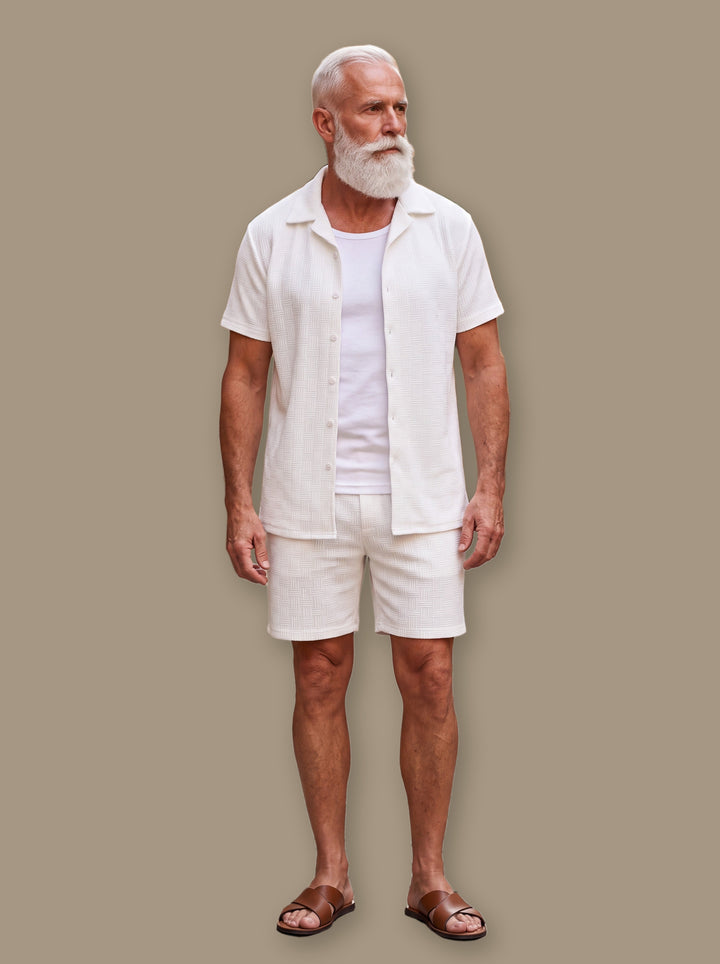 Emmett beach shirt in White, studio - Gentlemens Manor