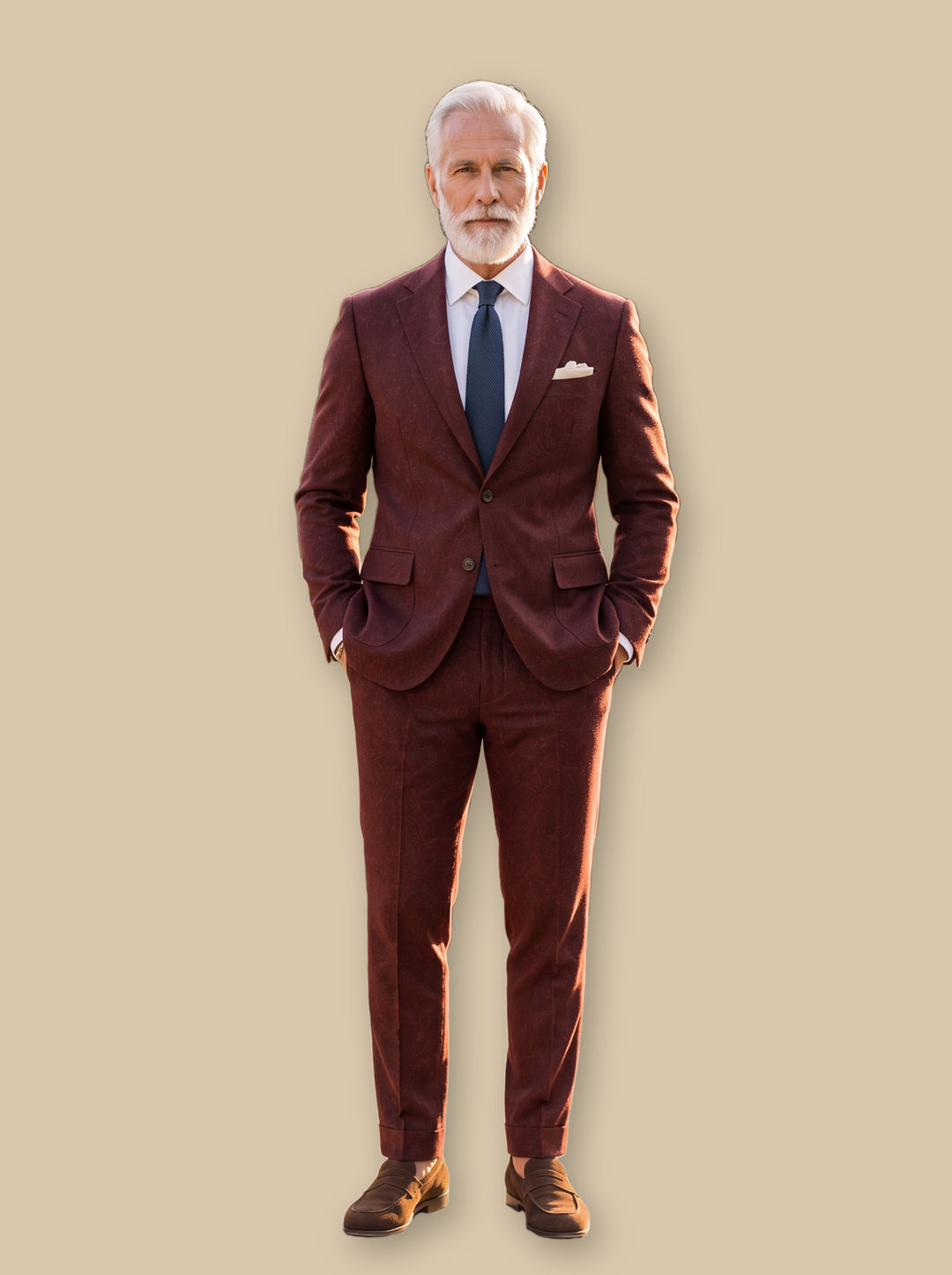 Eugene two piece set in Burgundy, studio - Gentlemens Manor