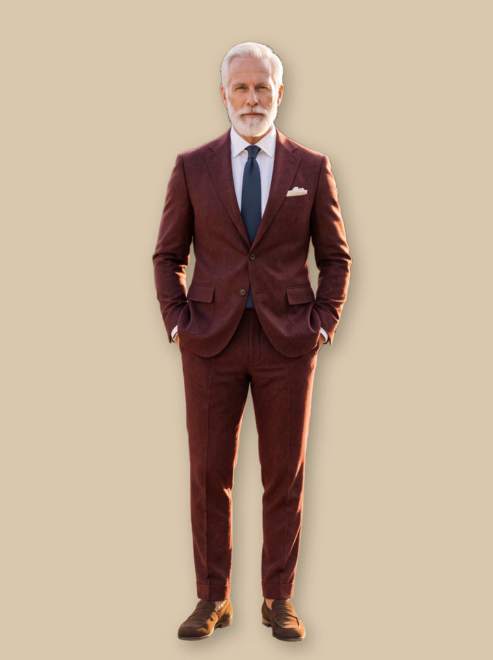 Eugene two piece set in Burgundy, studio - Gentlemens Manor