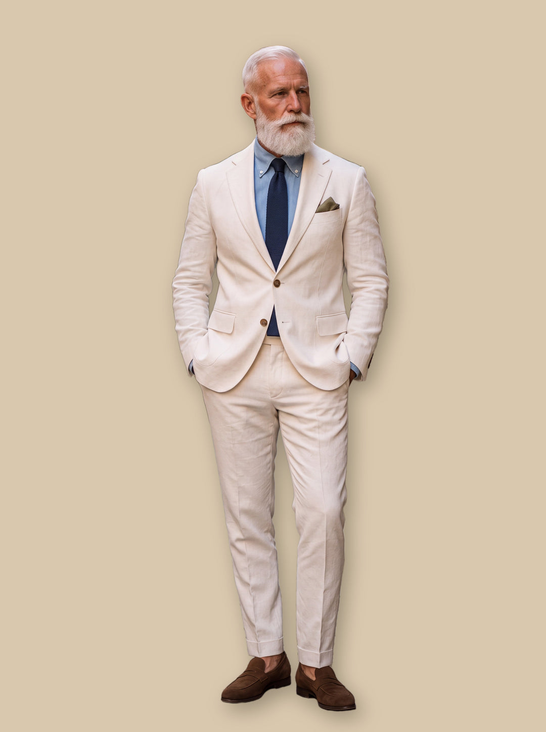 Eugene two piece set in White, studio - Gentlemens Manor