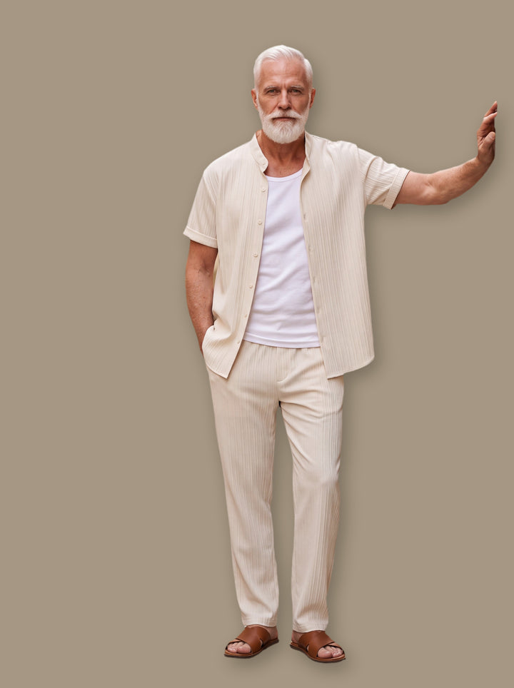 Ezekiel casual shirt in Beige, studio - Gentlemens Manor