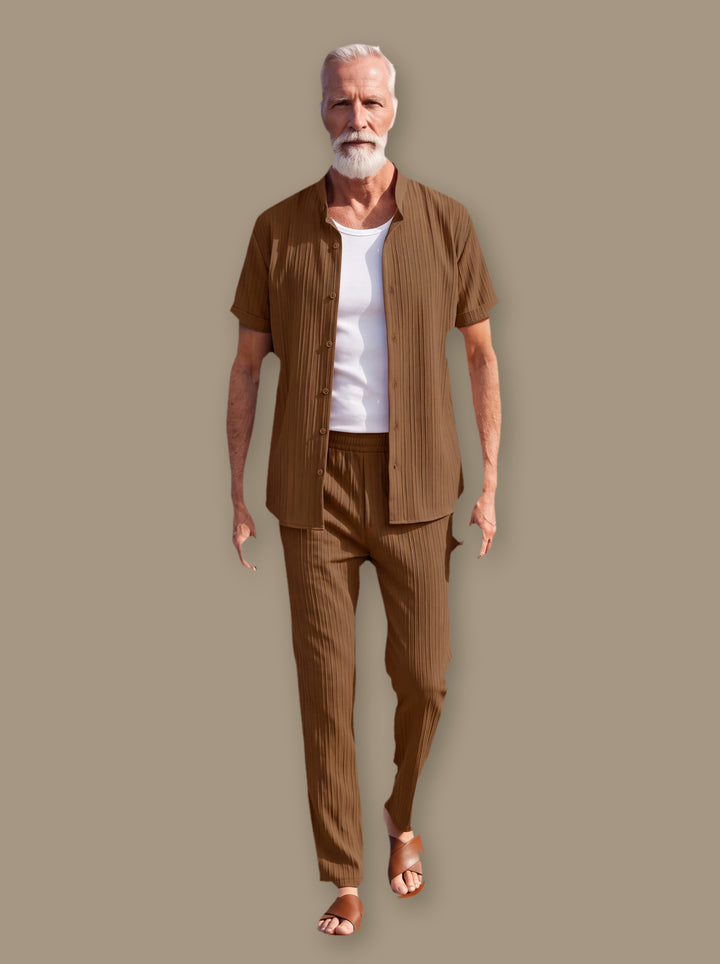 Ezekiel casual shirt in Brown, studio - Gentlemens Manor