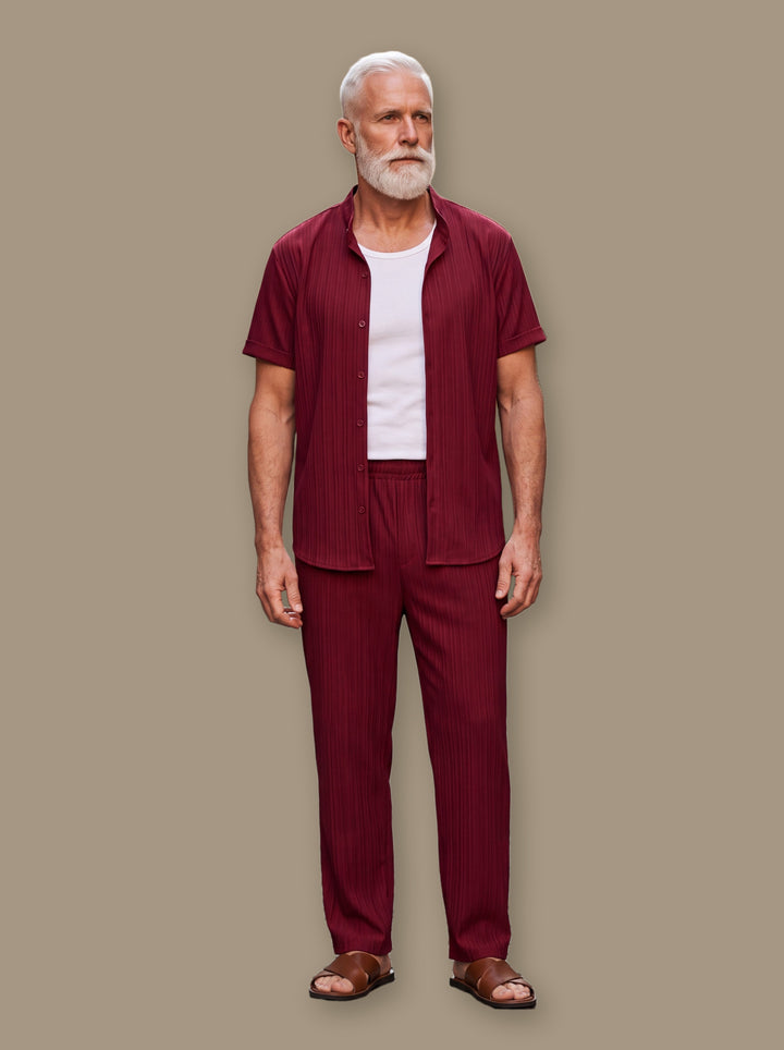 Ezekiel casual shirt in Burgundy, studio - Gentlemens Manor