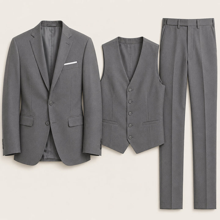 The Barbaresco Men’s Elegant 3 Piece Suit Set – Blazer Gilet and Trousers Formal Suit