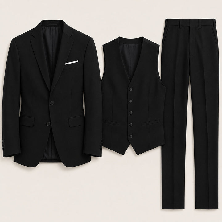 The Barbaresco Men’s Elegant 3 Piece Suit Set – Blazer Gilet and Trousers Formal Suit