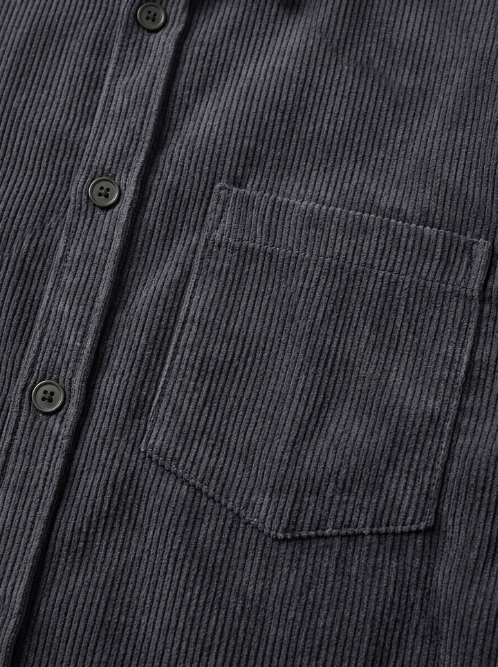 Fairchild relaxed corduroy overshirt, fabric close up, Gentlemens Manor