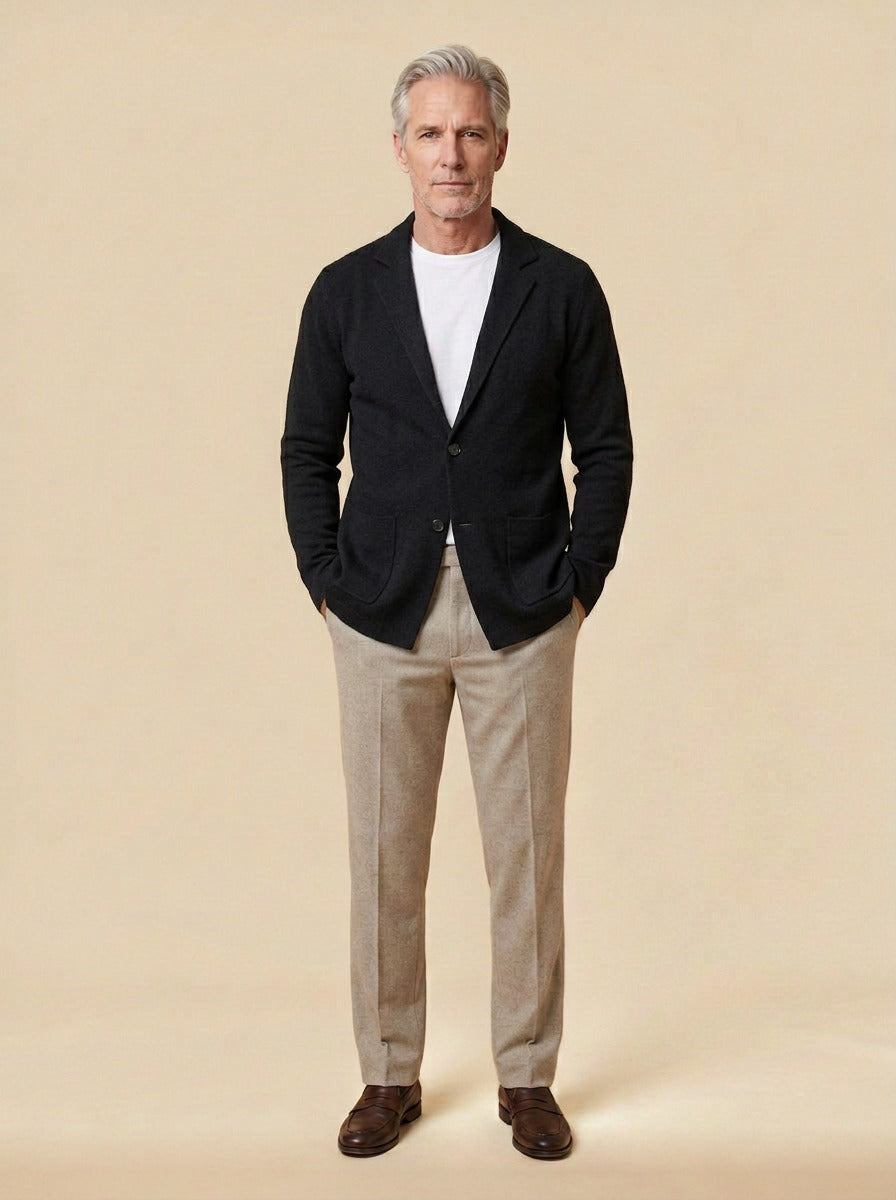 Fairfax knit blazer in Black, studio, Gentlemens Manor