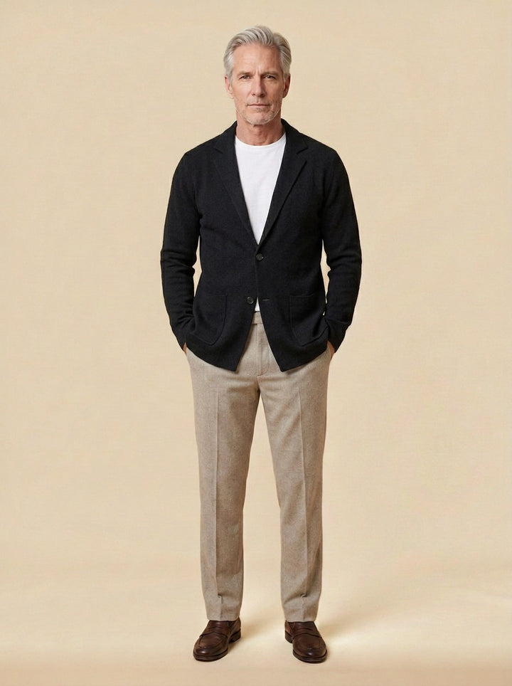 Fairfax knit blazer in Black, studio, Gentlemens Manor