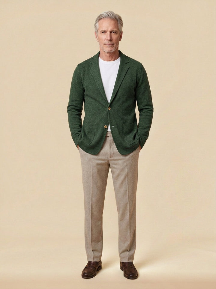 Fairfax knit blazer in Green, studio, Gentlemens Manor