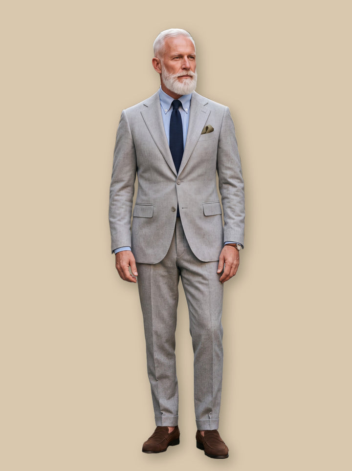 Fitzgerald two piece set in Light Grey, studio - Gentlemens Manor