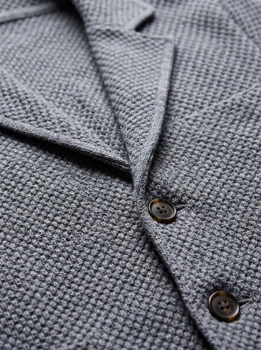 Fleming textured knit blazer, fabric close up, Gentlemens Manor