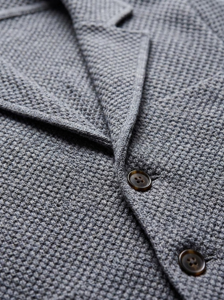 Fleming textured knit blazer, fabric close up, Gentlemens Manor