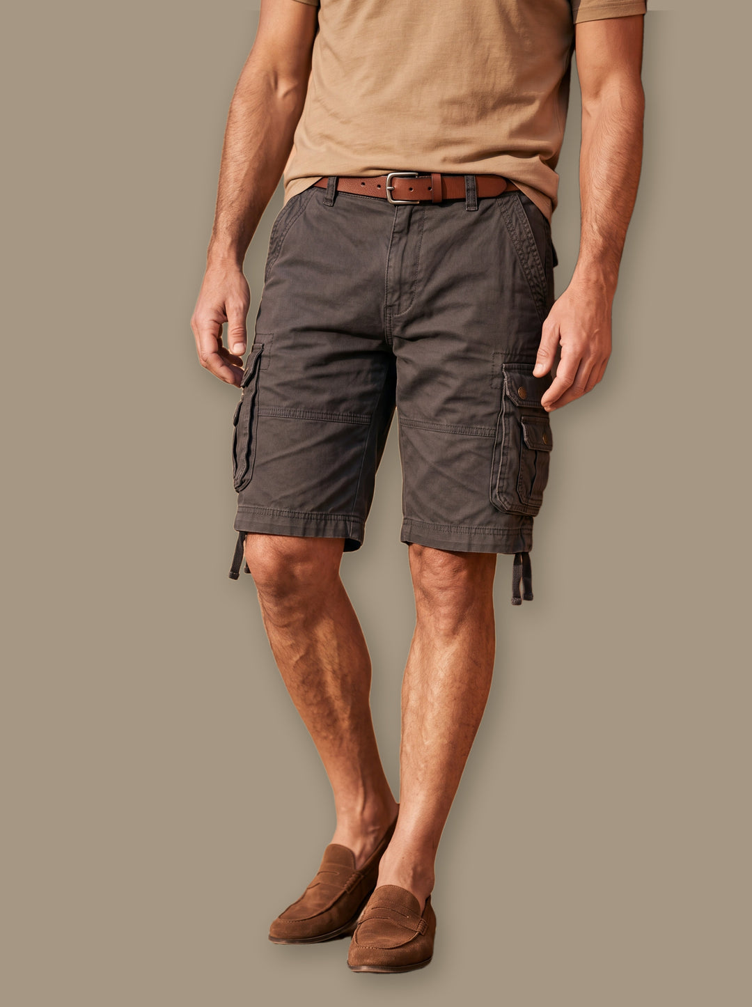 Fletcher summer shorts in Charcoal, studio - Gentlemens Manor