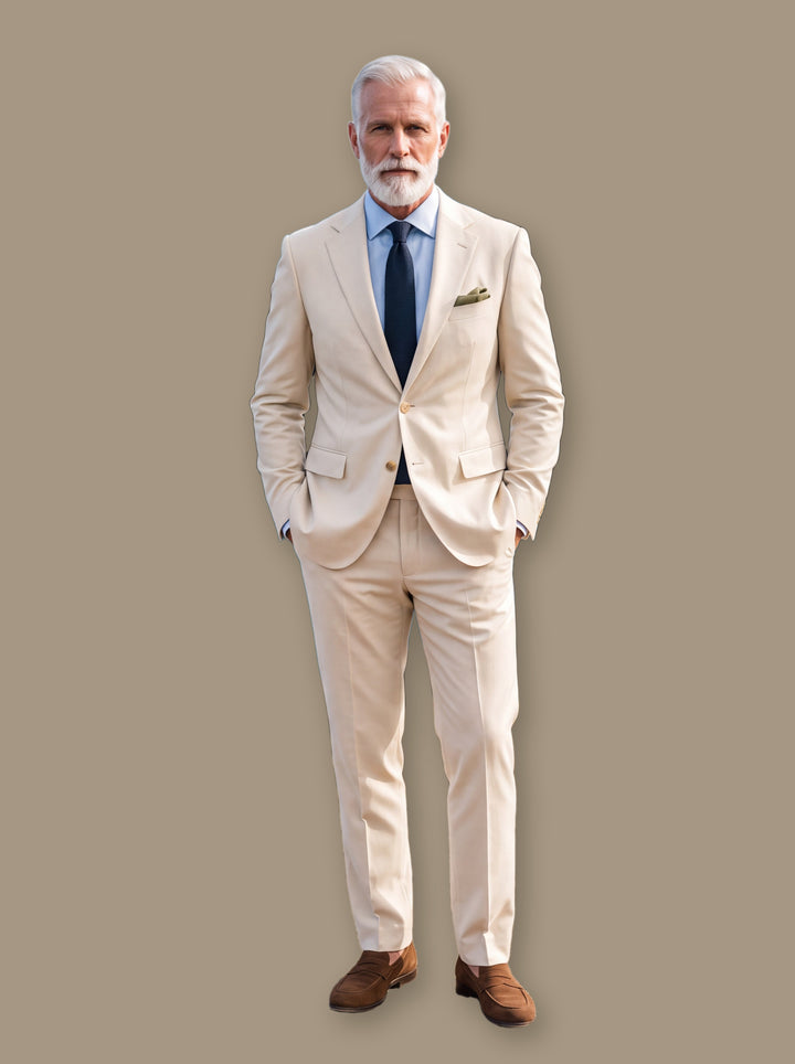 Fletcher two piece set in Beige, studio - Gentlemens Manor