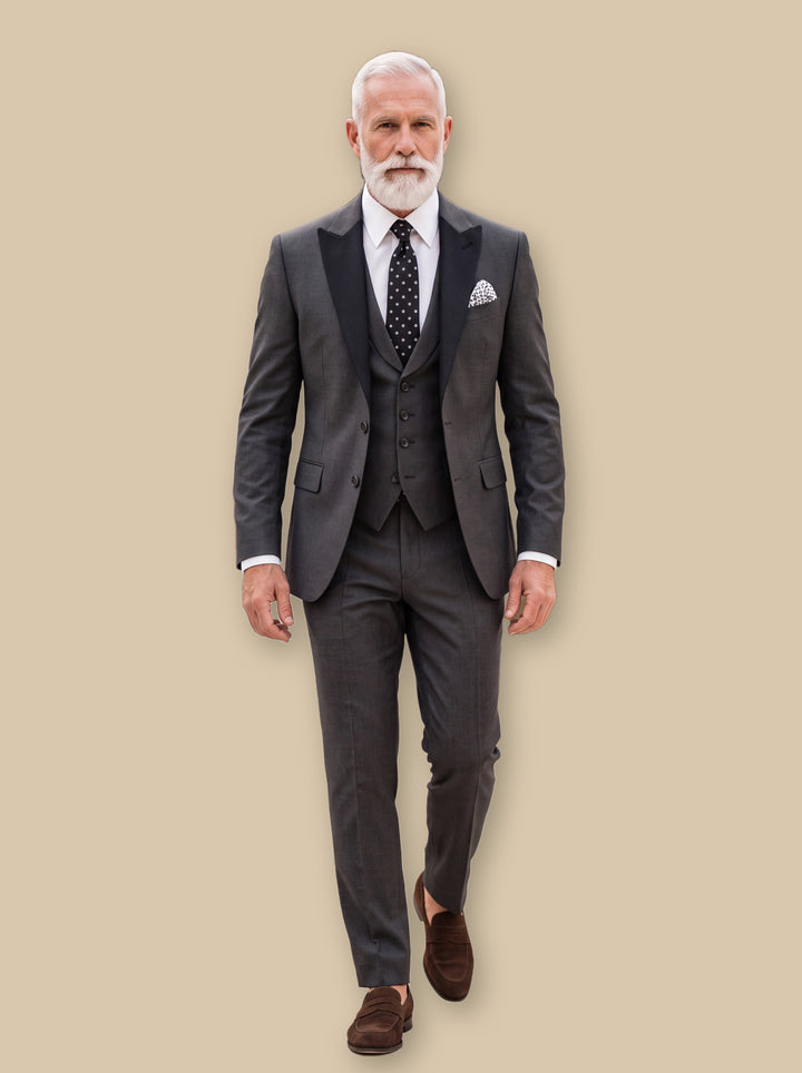 Floyd three-piece suit in Black, studio - Gentlemens Manor