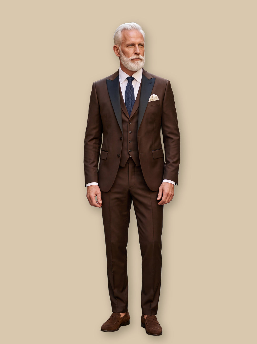 Floyd three-piece suit in Brown, studio - Gentlemens Manor