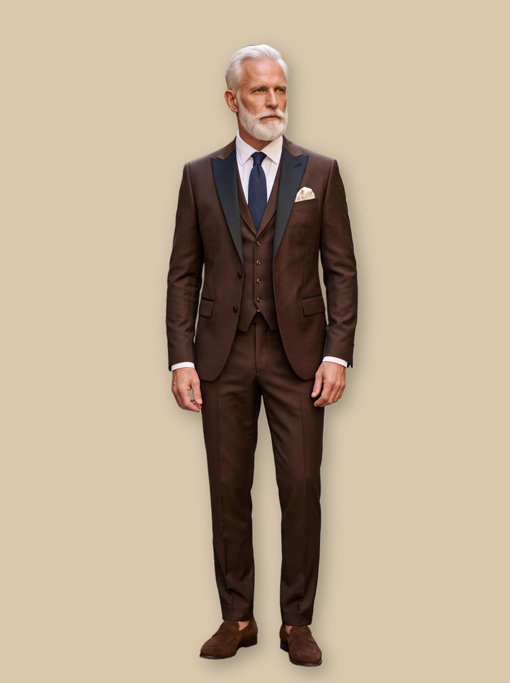 Floyd three-piece suit in Brown, studio - Gentlemens Manor