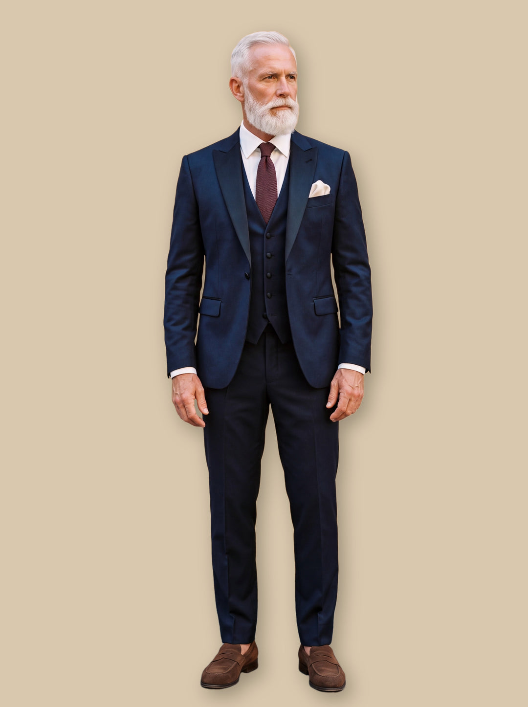 Floyd three-piece suit in Navy, studio - Gentlemens Manor