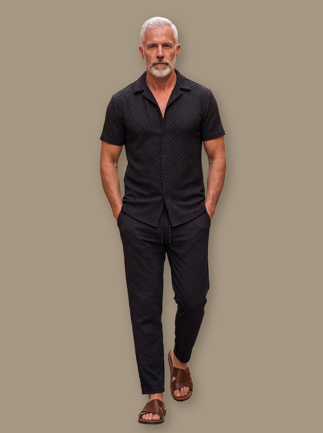 Foster two piece set in Black, studio - Gentlemens Manor