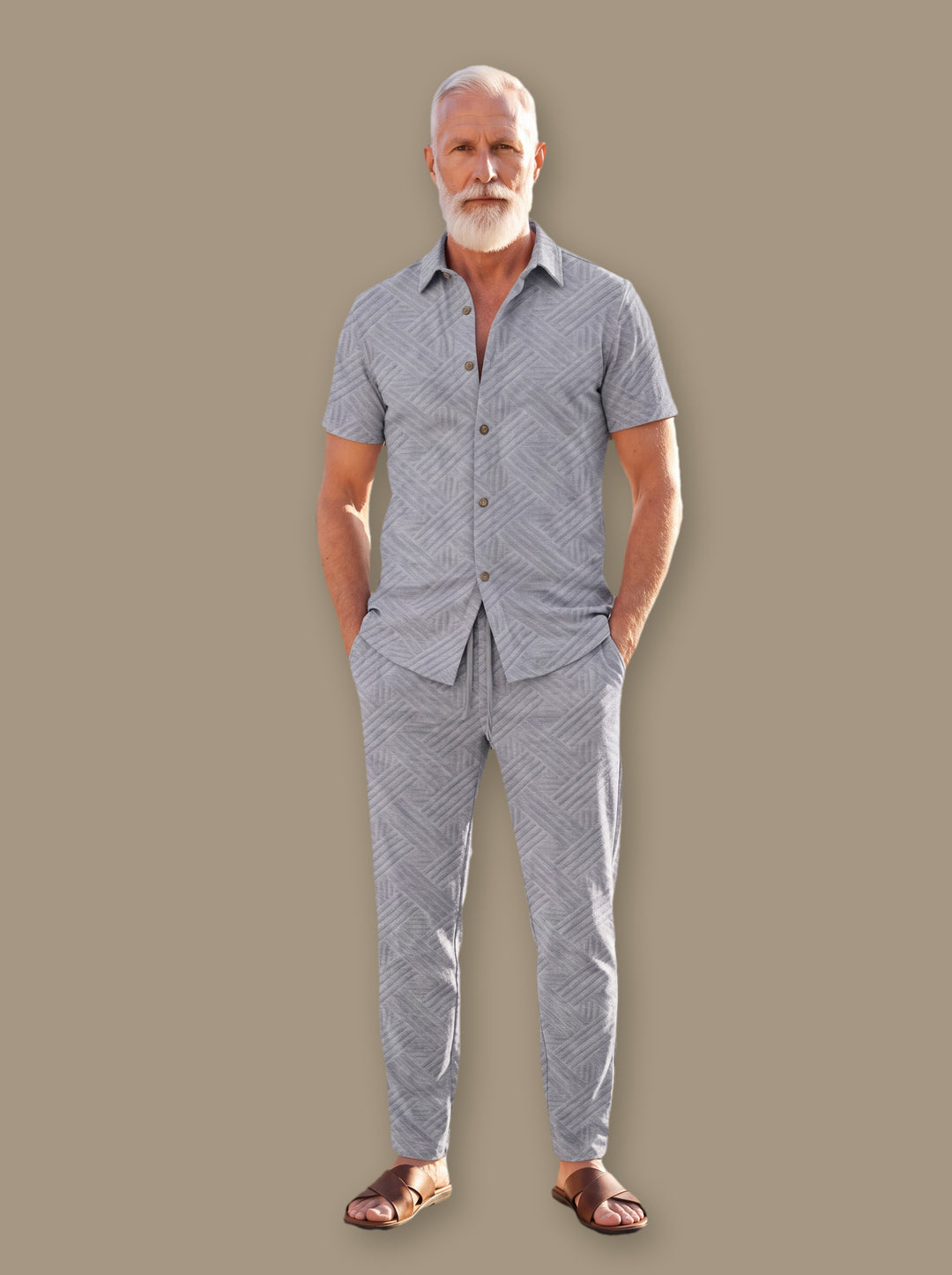 Foster two piece set in Grey, studio - Gentlemens Manor