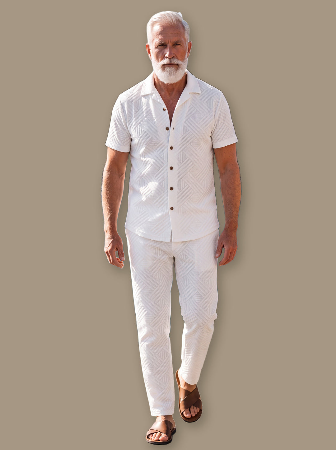 Foster two piece set in White, studio - Gentlemens Manor