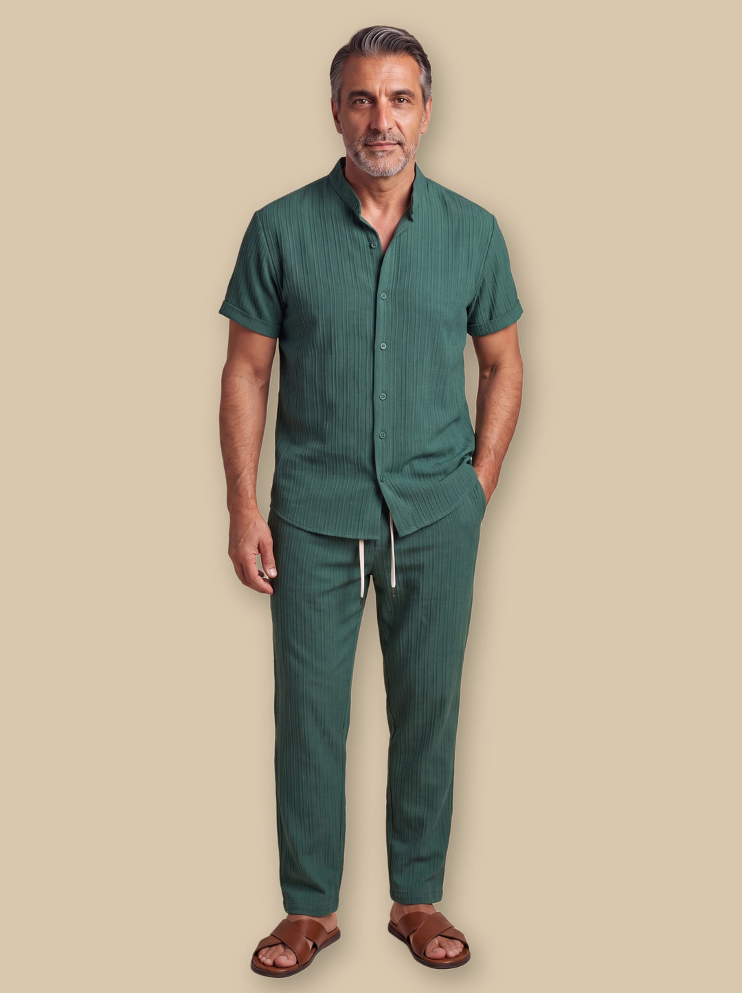 Francis two piece set in Green, studio - Gentlemens Manor