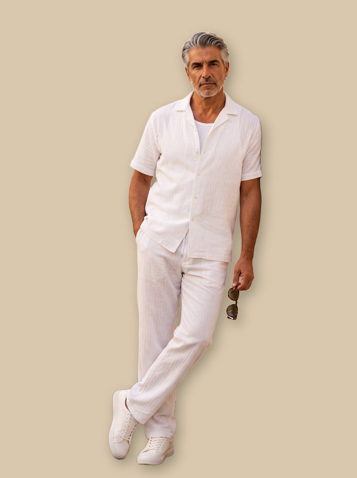 Francis two piece set in White, studio - Gentlemens Manor