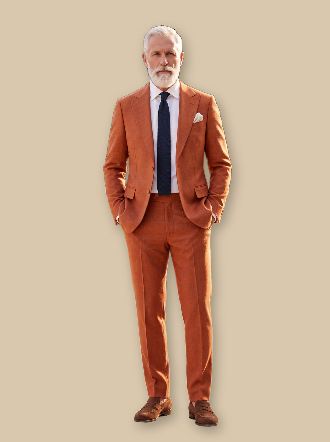 Franklin two piece set in Orange, studio - Gentlemens Manor