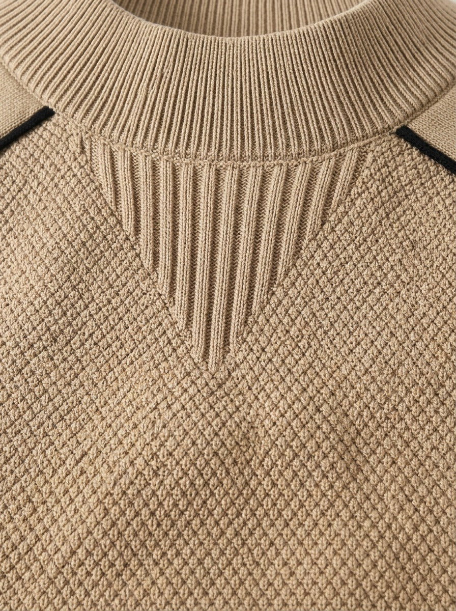 Fraser textured knit crew sweater, fabric close up, Gentlemens Manor
