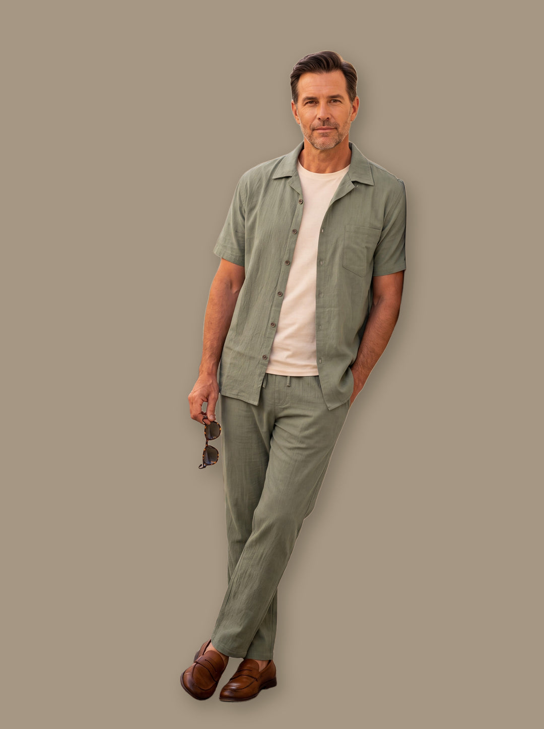 Frederick two piece set in Olive, studio - Gentlemens Manor