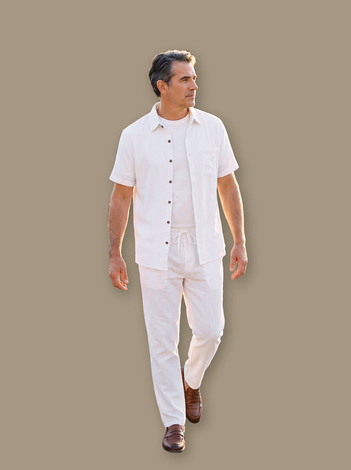 Frederick two piece set in White, studio - Gentlemens Manor