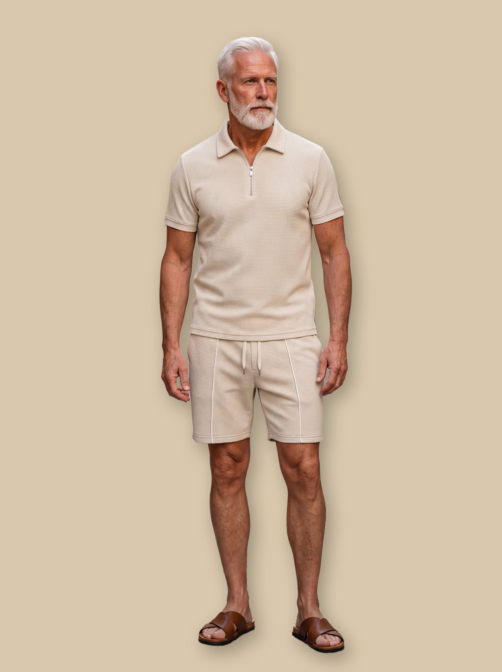 Freeman two piece set in Beige, studio - Gentlemens Manor