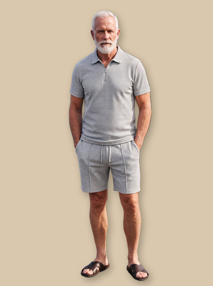 Freeman two piece set in Light Grey, studio - Gentlemens Manor